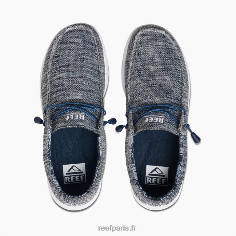 en Reef coussin côte maille Hommes marine/blanc 0XL0D520