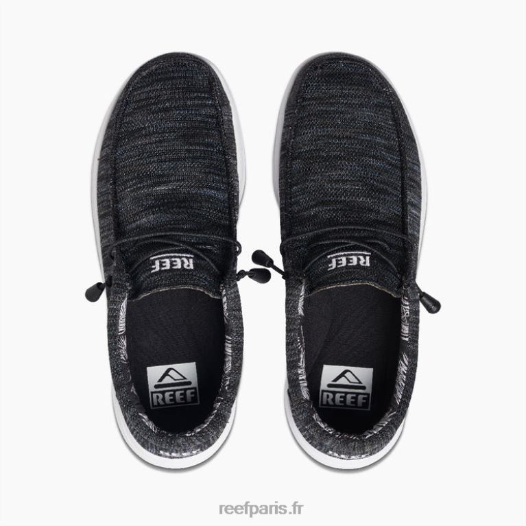 en Reef coussin côte maille Hommes noir/gris/blanc 0XL0D492