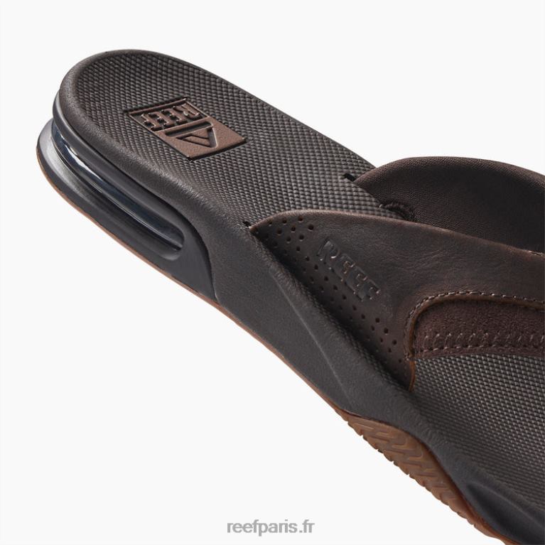 fr Reef éventail en cuir Hommes marron foncé 0XL0D336
