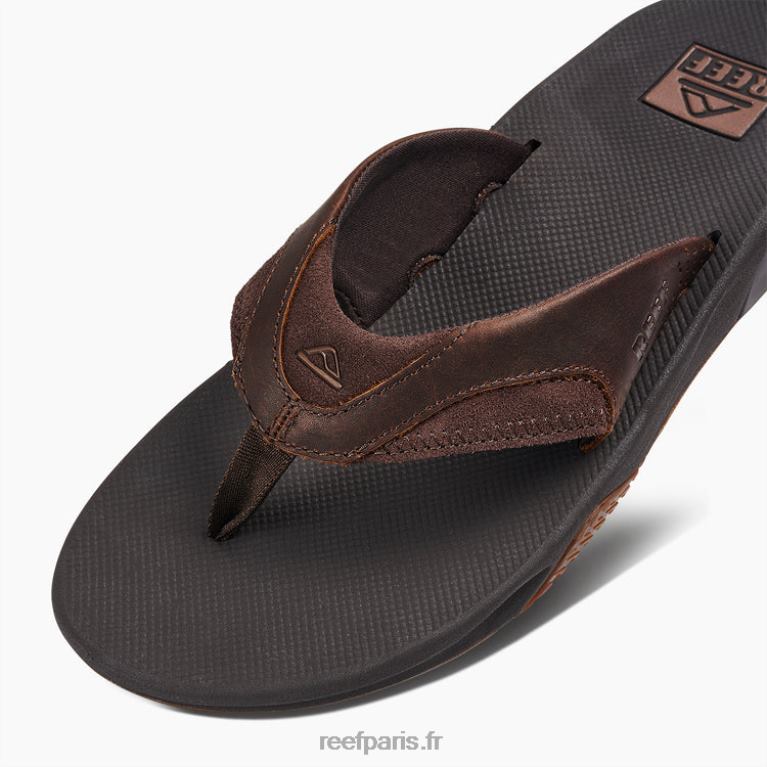 fr Reef éventail en cuir Hommes marron foncé 0XL0D336