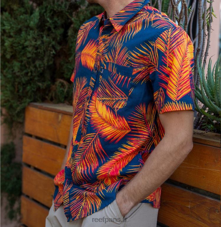 en Reef chemise à manches courtes daintree Hommes hibiscus 0XL0D634