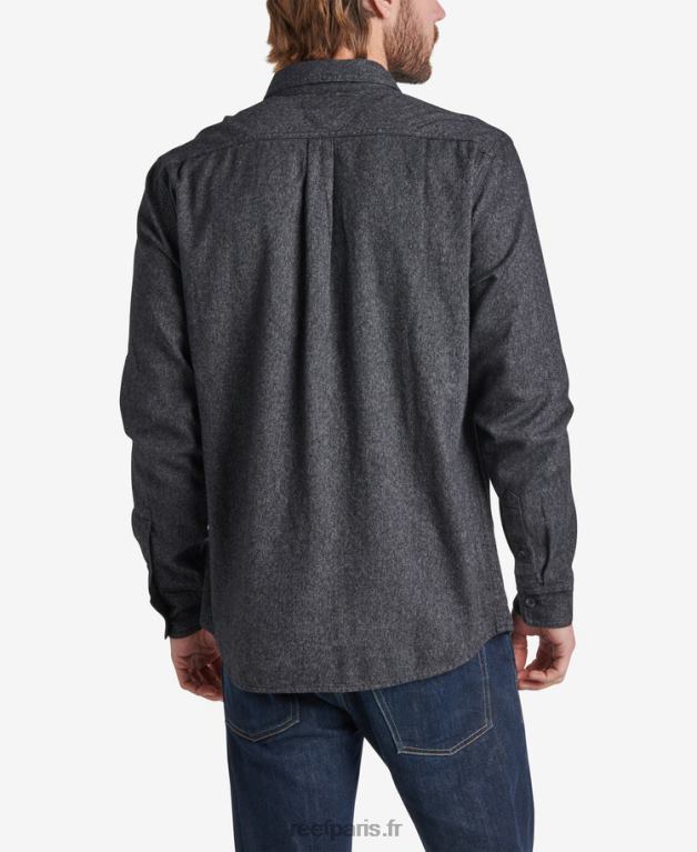 en Reef flanelle rask à manches longues Hommes caviar 0XL0D666