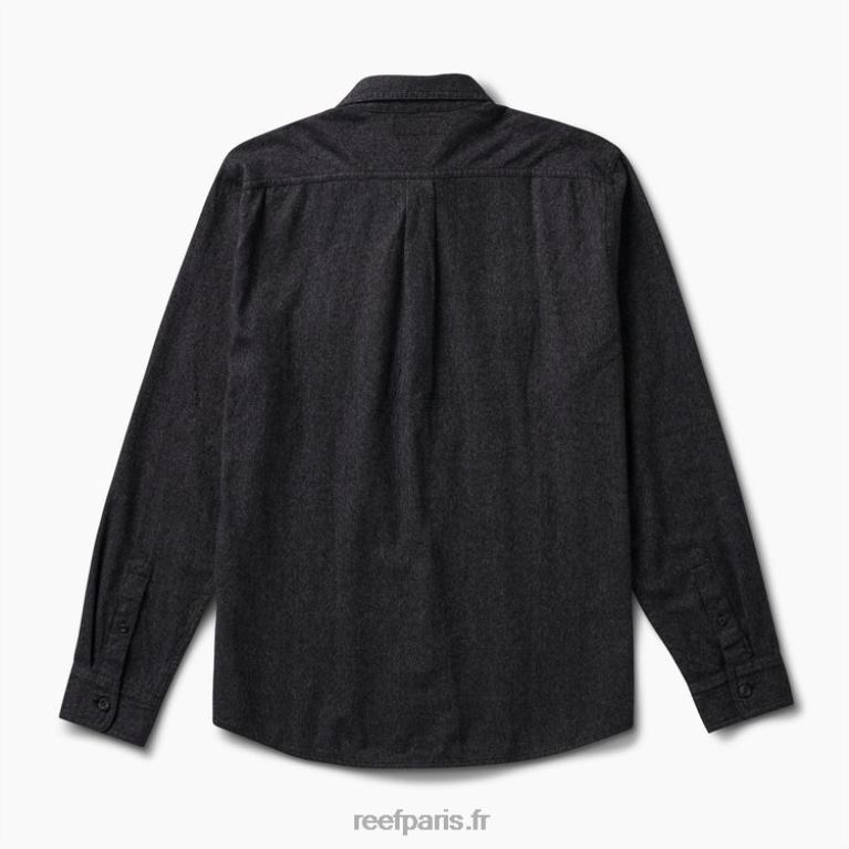en Reef flanelle rask à manches longues Hommes caviar 0XL0D666