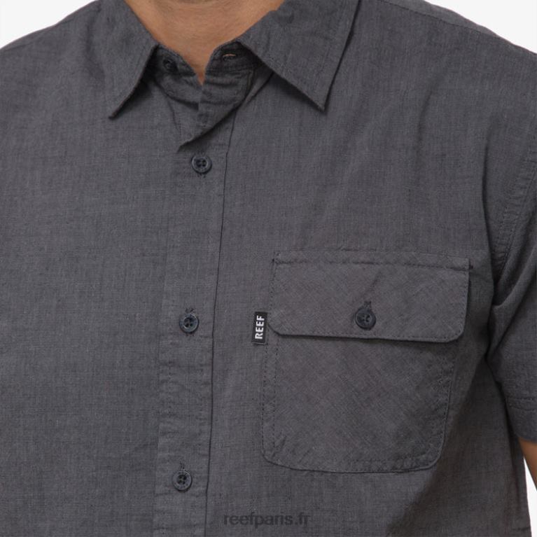 fr Reef chemise à manches courtes Hommes caviar 0XL0D645