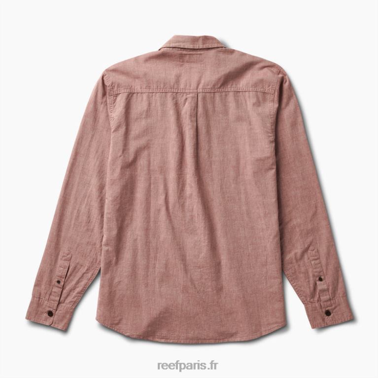 fr Reef chemise à manches longues stuart Hommes acajou 0XL0D657