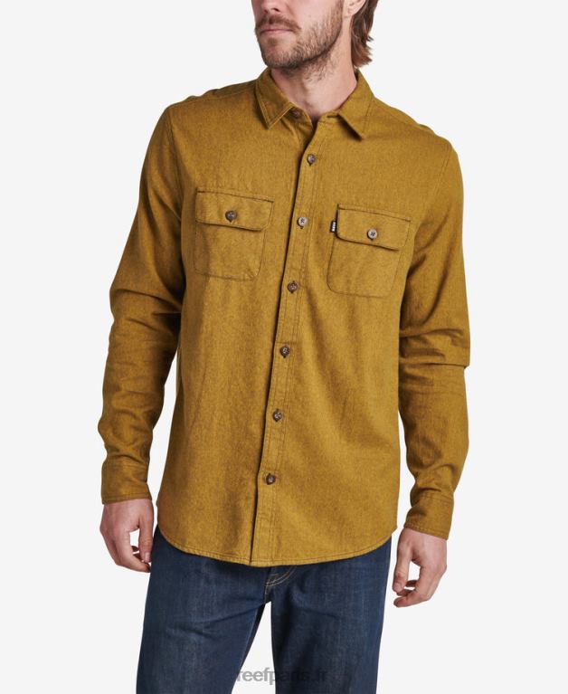 fr Reef flanelle rask à manches longues Hommes olive foncé 0XL0D665