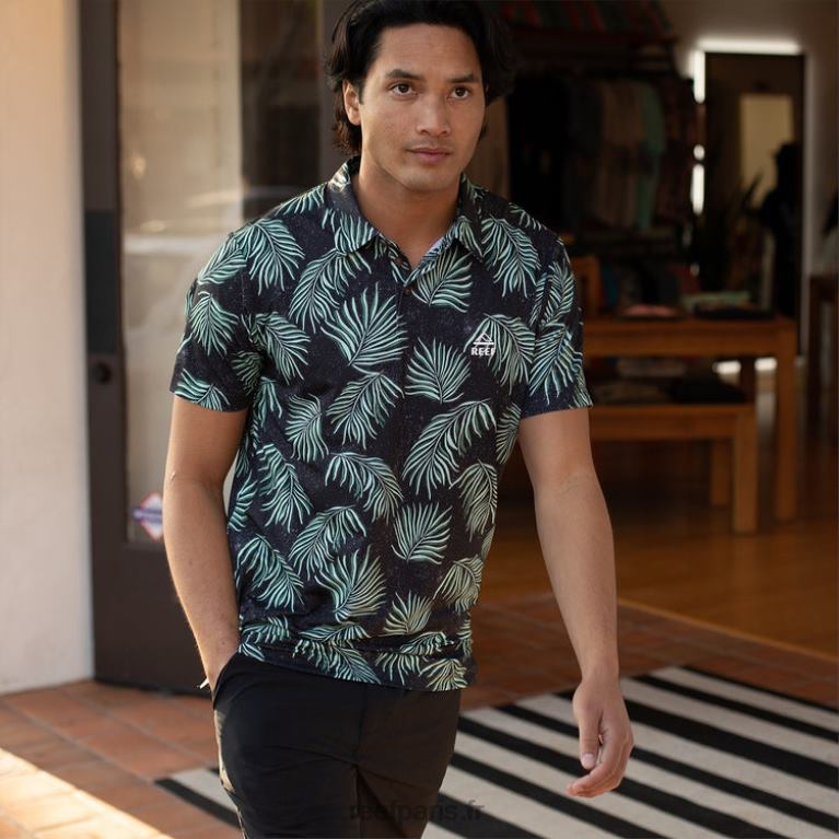 fr Reef polo spinner à manches courtes Hommes caviar 0XL0D655