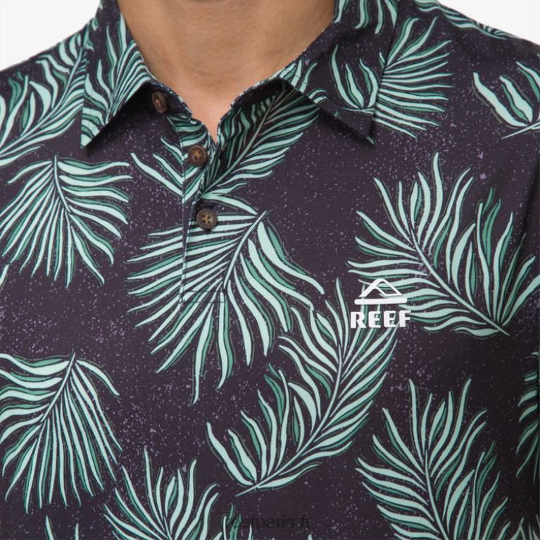 fr Reef polo spinner à manches courtes Hommes caviar 0XL0D655