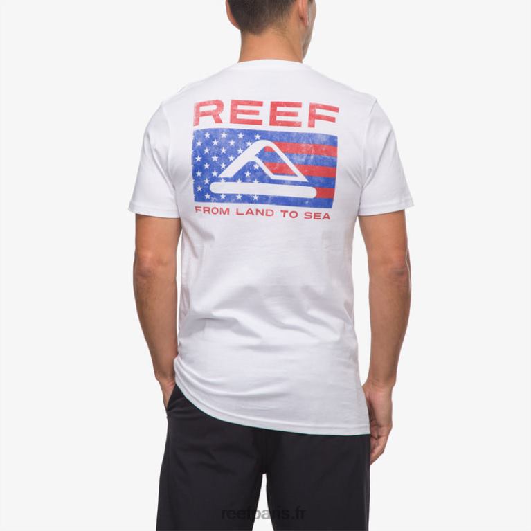 en Reef t-shirt beverly à manches courtes Hommes blanc brillant 0XL0D564