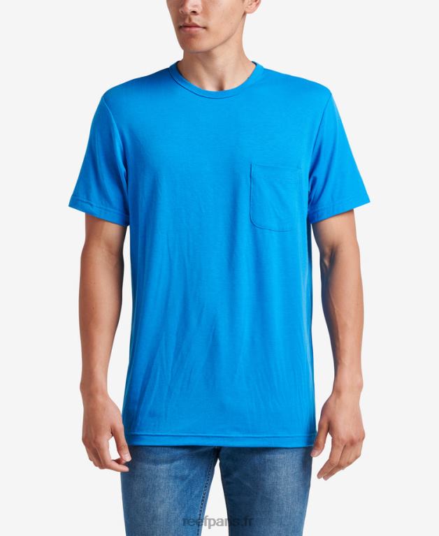 en Reef t-shirt en tricot à poche à manches courtes smith Hommes bleu français 0XL0D598