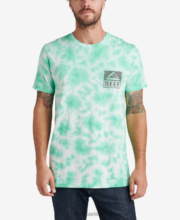 en Reef t-shirt tie-dye à manches courtes wellie Hommes vert électrique 0XL0D618