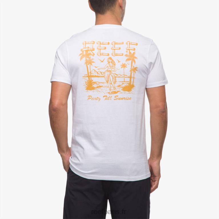 fr Reef t-shirt à manches courtes island girl Hommes blanc brillant 0XL0D559